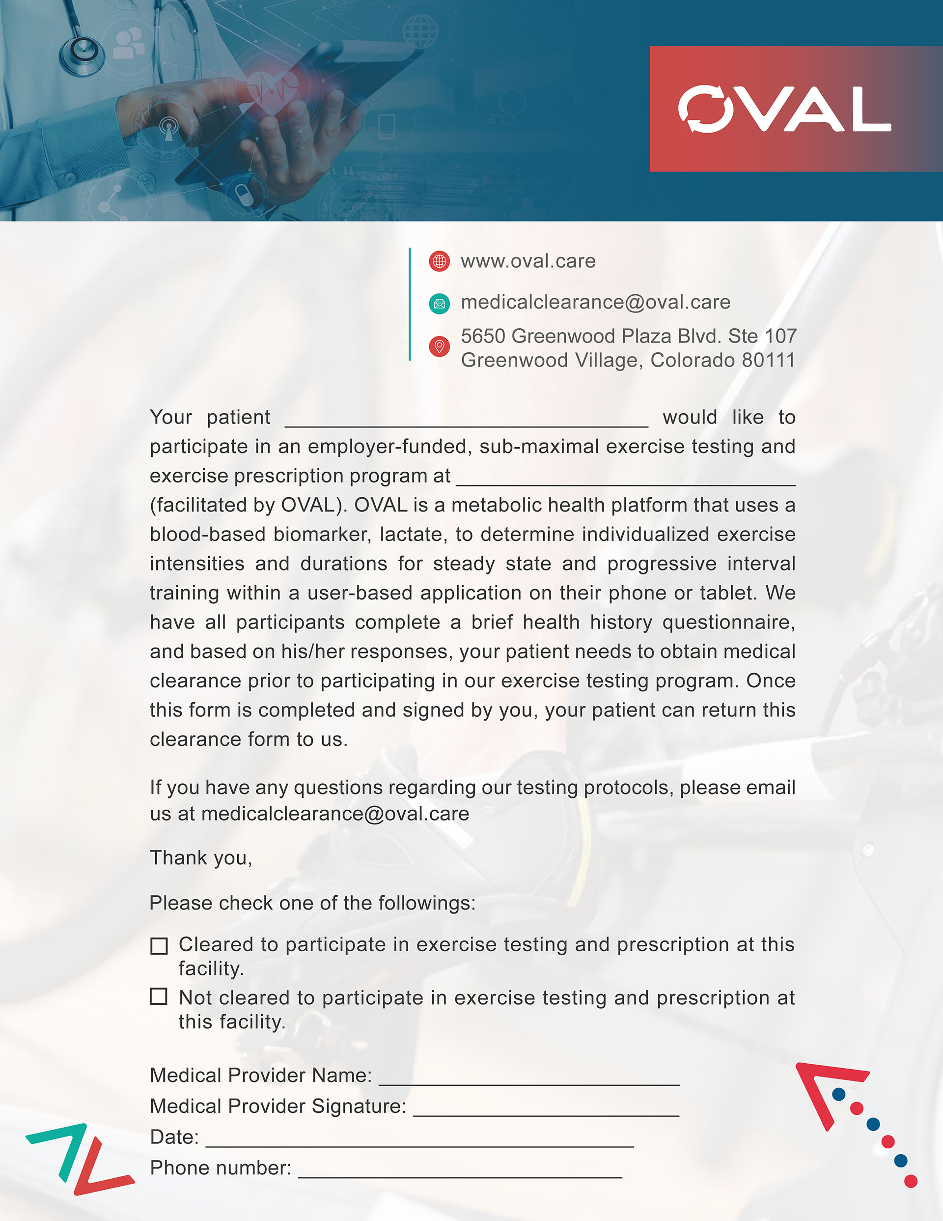 medical clearance form